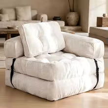 Canapé-lit Pliable 2-en-1 Confort Gris Clair