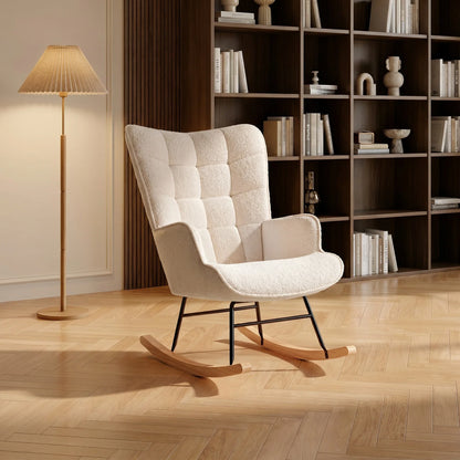 Fauteuil à bascule Anajqaqia Velours Teddy Beige