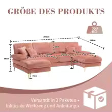 Canapé d'angle U Chenille Confortable