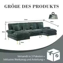 Canapé d'angle U Chenille Confortable