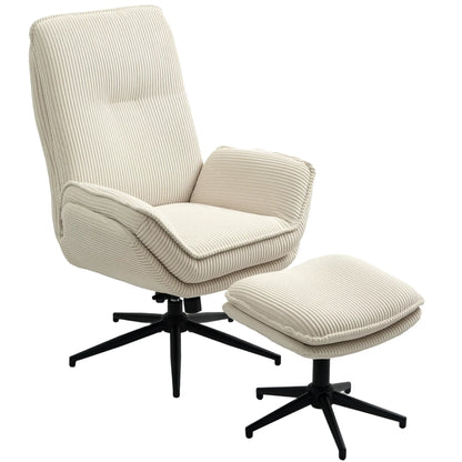 Fauteuil Salon Pivotant Velours Beige HOMCOM