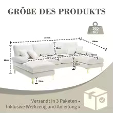 Canapé d'angle U Chenille Confortable
