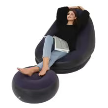 Canapé Gonflable Paresseux avec Tabouret