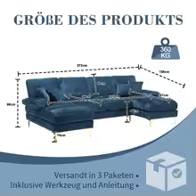 Canapé d'angle U Chenille Confortable