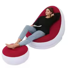 Canapé Gonflable Paresseux avec Tabouret