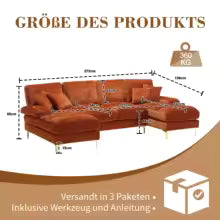 Canapé d'angle U Chenille Confortable