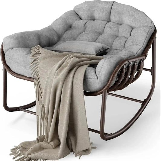 Fauteuil à Bascule Œuf Rotin Design & Confort