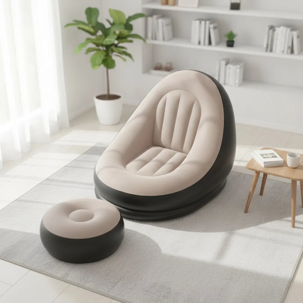 Canapé Gonflable Paresseux avec Tabouret