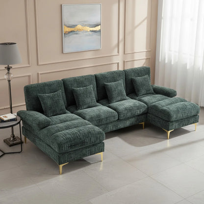 Canapé d'angle U Chenille Confortable
