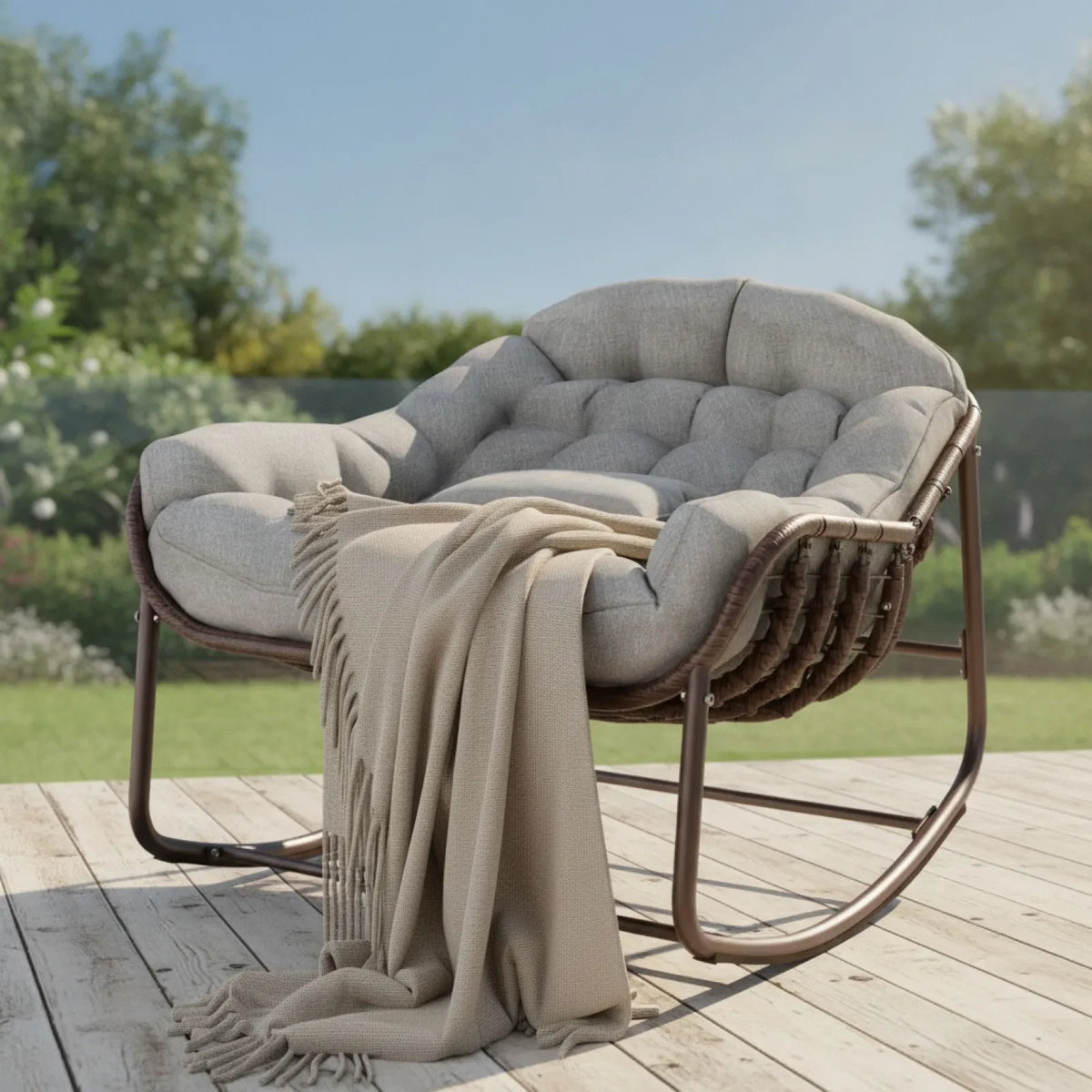 Fauteuil à Bascule Œuf Rotin Design & Confort