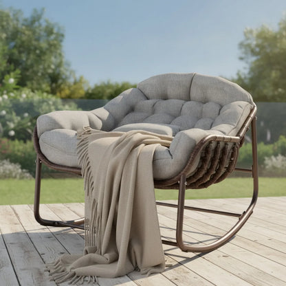 Fauteuil à Bascule Œuf Rotin Design & Confort