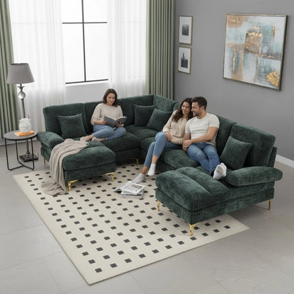 Canapé d'angle U Chenille Confortable
