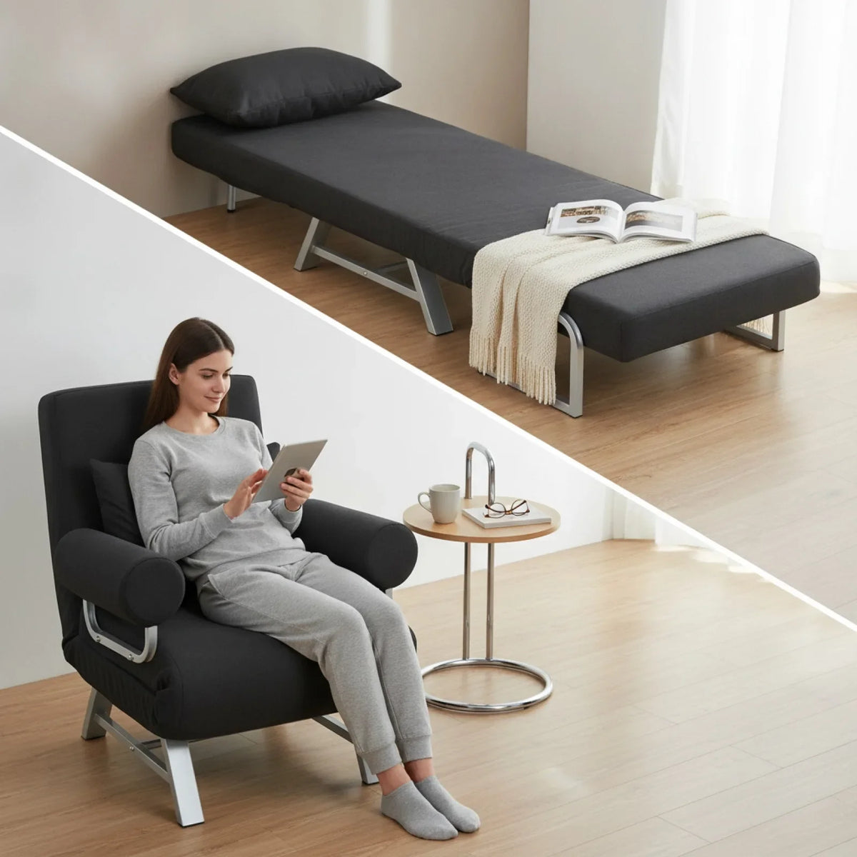 Fauteuil Convertible 1 Place HOMCOM - Confort & Gain de Place