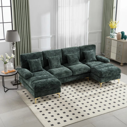 Canapé d'angle U Chenille Confortable