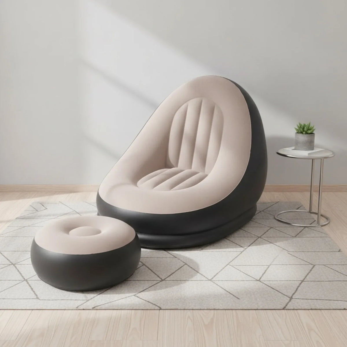 Canapé Gonflable Paresseux avec Tabouret