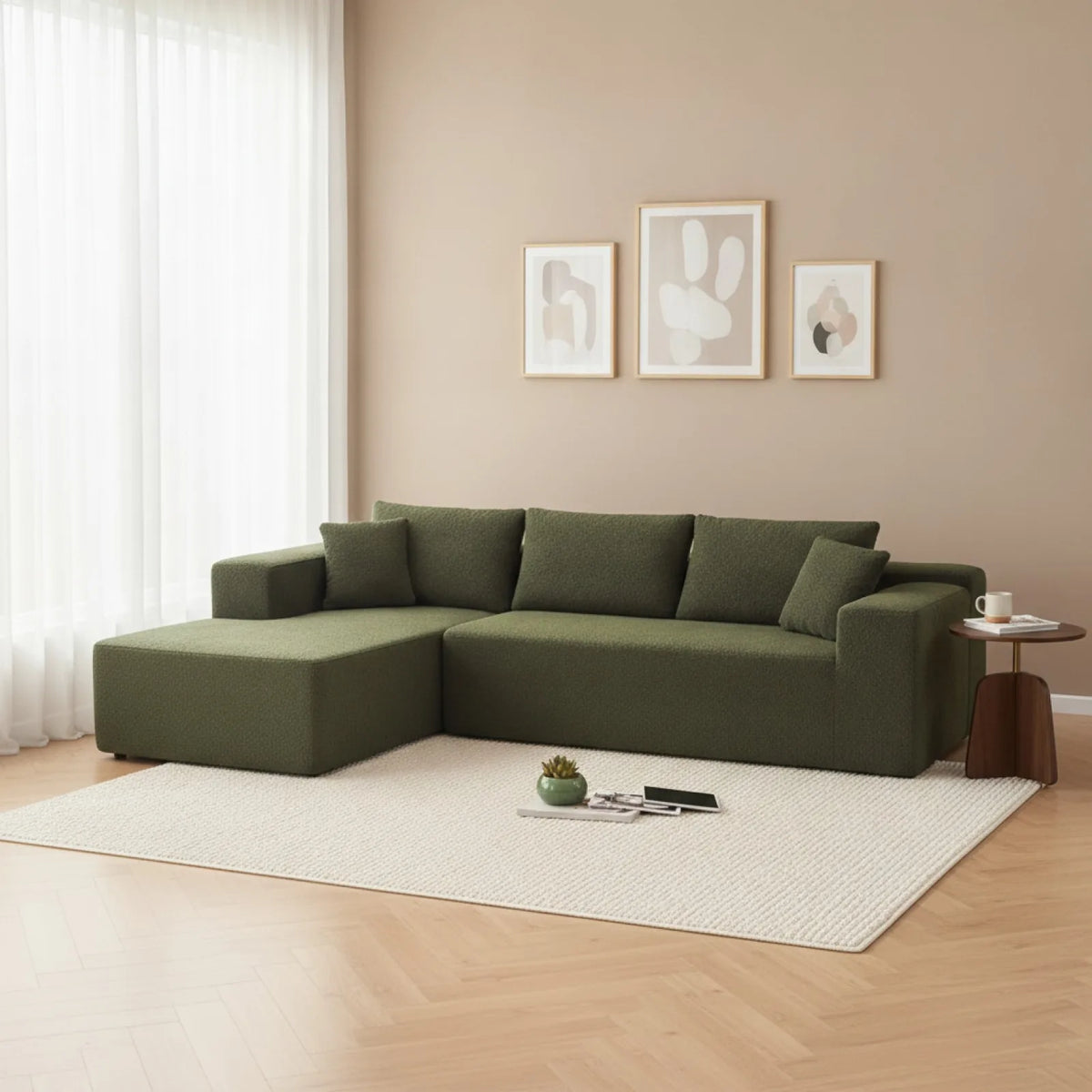 Canapé d'angle L 3 places confort moderne