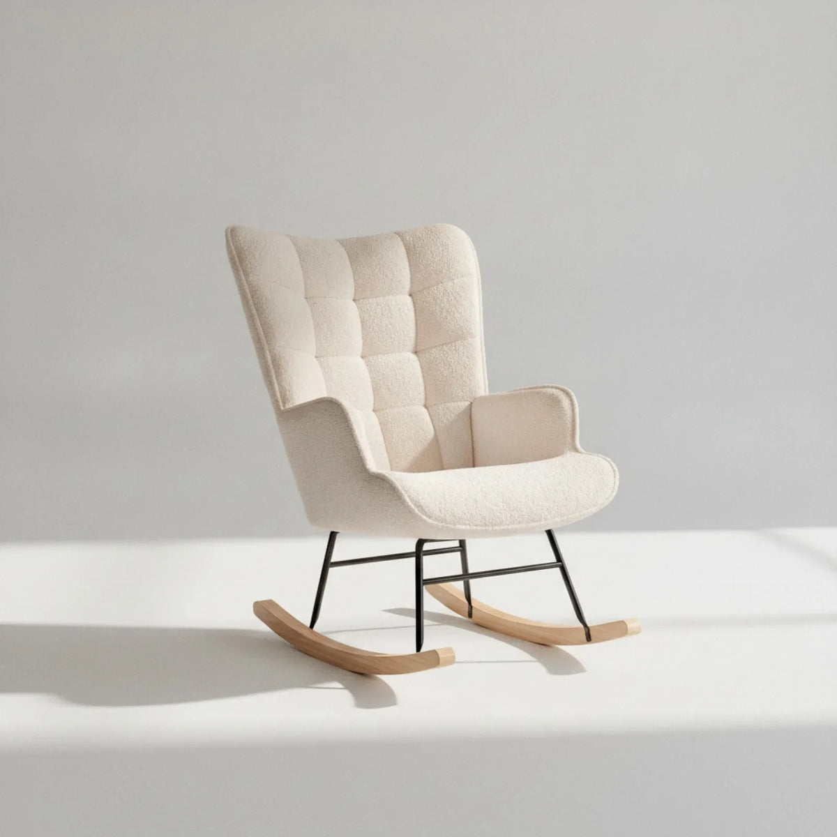 Fauteuil à bascule Anajqaqia Velours Teddy Beige