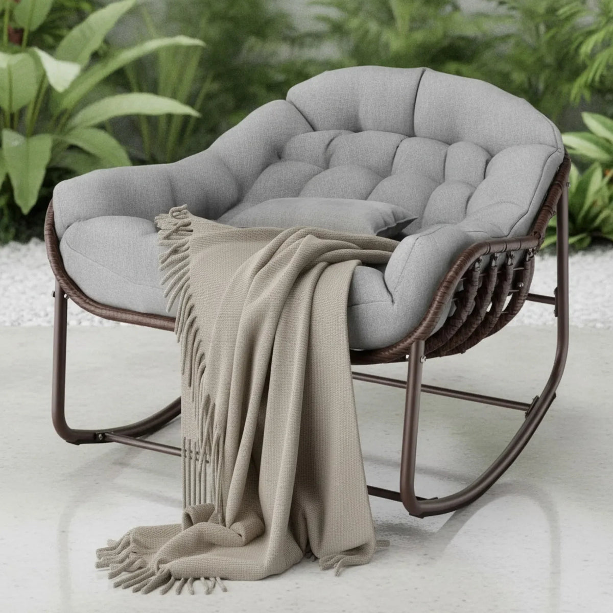 Fauteuil à Bascule Œuf Rotin Design & Confort
